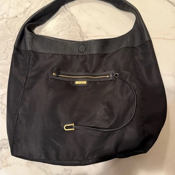 Auxiliary Black Leather Handbag - Picture 12 of 13